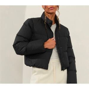 Athleta Summit Cropped Black Puffer Jacket Size XL